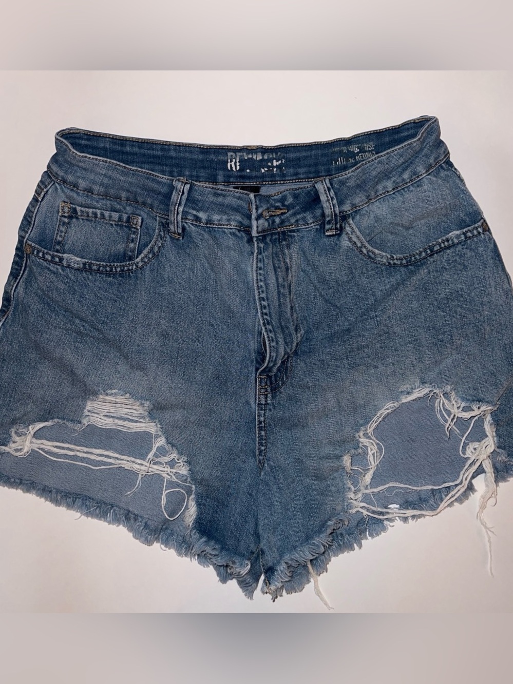 Rewash Distressed Blue Denim Cutoff Shorts